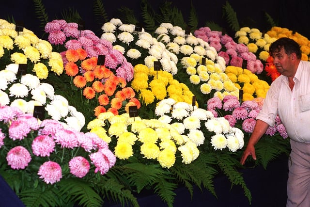 Bob Lewis with his floral display in 1997