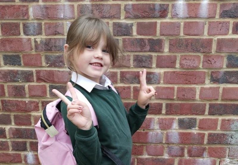 Parents from across the Portsmouth area shared photos as their children returned to school after the summer holiday on Thursday, September 2, 2021. Pictured is Sarah, aged eight. 