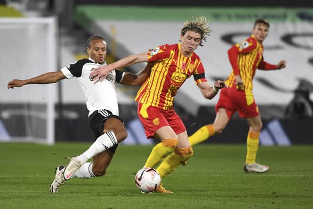 Chelsea's Conor Gallagher, now on loan at West Bromwich Albion, formed a strong partnership with Rhian Brewster at Swansea City: Andy Rain/Pool via AP