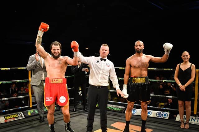 Liam Cameron wins on his initial return to the ring Pic: Connor McMain GBM