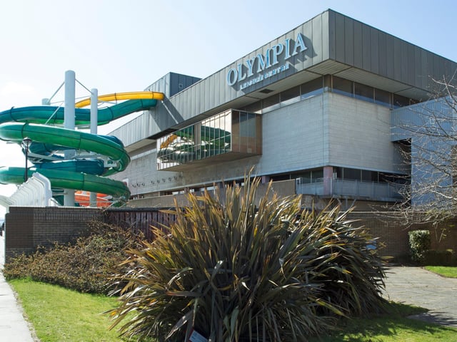 The Olympia has now been demolished as part of the V&A-led regeneration of Dundee but in its day represented a new  modernity for the city with its long glass walkway and winding  colourful flumes, which included the Yellow Cannonball.