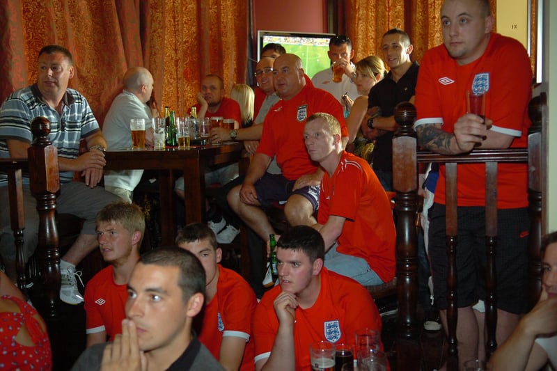 Who do you recognise among these England fans in Hartlepool in 2010?