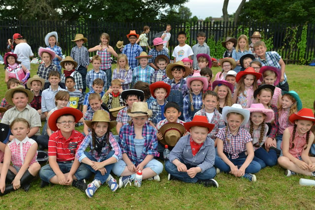 Year 4 Class 11 and 12 enjoying the Eldon Academy Strawberry fun day. Recognise anyone?