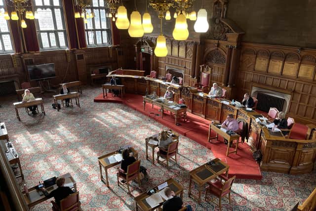 Sheffield Council chamber at the Town Hall in the city centre.