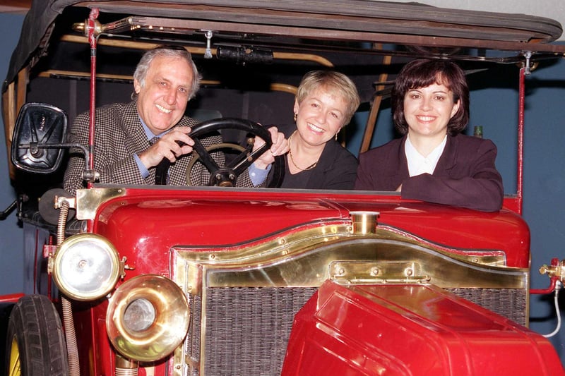 Doncaster MPs Rosie Winterton and Caroline Flin and DMBC leader, Councillor Colin Wedd, visited Doncaster Museum and Art Gallery in 1999 to see the new layout and displays. Our pictured shows them in a Cheswold motorcar.
