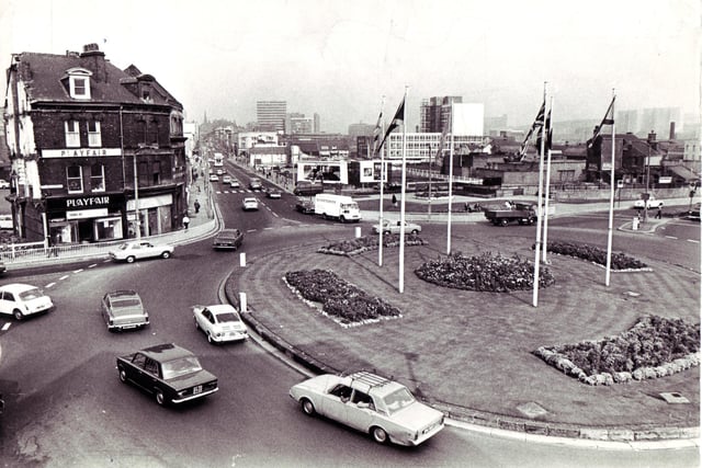 How much has The Moor roundabout changed in almost 50 years?