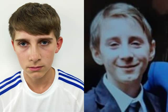 Tyler (L), aged 16, and Riley (R), 13, are believed to be travelling to Sheffield by train.