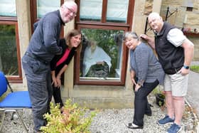 Previously all visitors had to remain outside when they wanted to see family members in care homes. Here, at Beechy Knoll Care Home, family members celebrate resident Kitty's 104th birthday last year. Family members l-r: Dave Little, Helen Cox, Jackie and Richard Little.