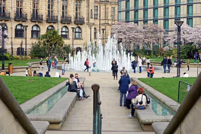 South Yorkshire Police were called at around 1.50pm today (Friday, May 27) to reports of an altercation between a number of men in the Peace Gardens in Sheffield city centre. Stock picture of the Peace Gardens used for illustrative purposes. Picture: Marie Caley