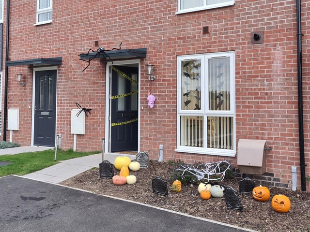 One of a number of houses on Cox's Lane at Mansfield Woodhouse which has made an effort with their Halloween decorations