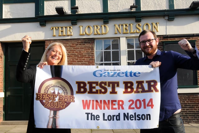 The Gazette's Best Bar 2014 winner was The Lord Nelson and here is owner Lesley Huntley and manager Ryan Dodds.