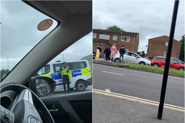 Handsworth Road in Sheffield is blocked due to a collision this afternoon (Pic: Leah Greenhalgh)