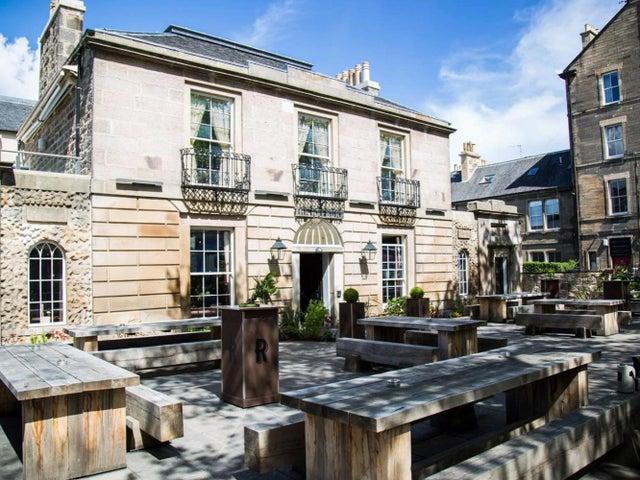 There's a choice of outdoor spaces at The Raeburn in Stockbridge, so if the main beer garden fills up you can check out the elevated terrace overlooking the Accies rugby ground.