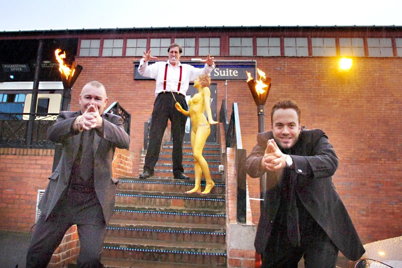 Michael Hall, Andrew Golding, Gary Tiplady and a golden girl helped to make the James Bond themed 2009 re-opening of the Pullman Lodge happen in style.
