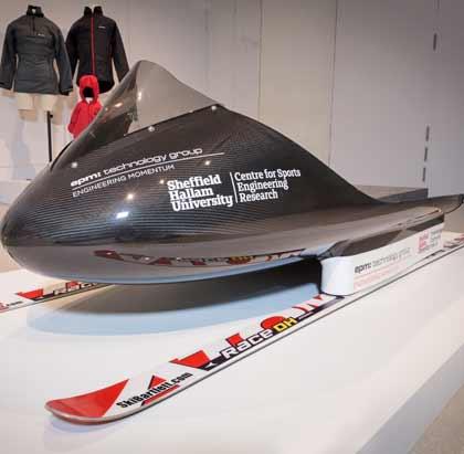 The Centre for Sports and Engineering at Sheffield Hallam University developed the world’s fasted gravity powered sled. This very sled was used by English motorcycle racer Guy Martin to break the world speed record for gravity powered sleds.
