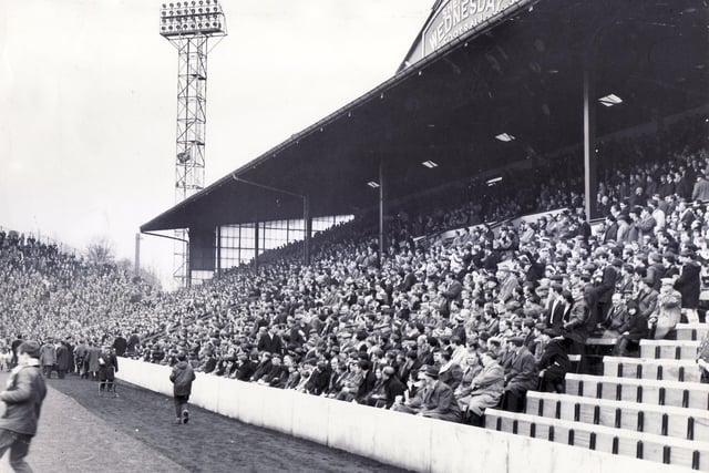 Extra seating was added to the front of the old South Stand in place of terracing to give greater comfort to World Cup crowds in the summer of 1966.