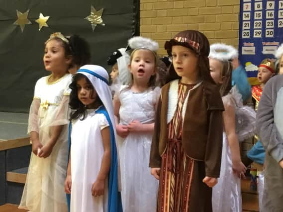 Young performers in the EYFS Nativity play at Greengate Lane Academy, Sheffield