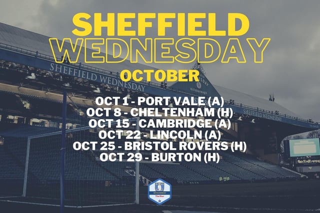 October brings with it a busy month as the Owls play six games in four weeks - three at home, and three away.
