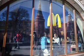 Major food and drink companies including McDonald's have taken action against Russia. (Photo by -/AFP via Getty Images)