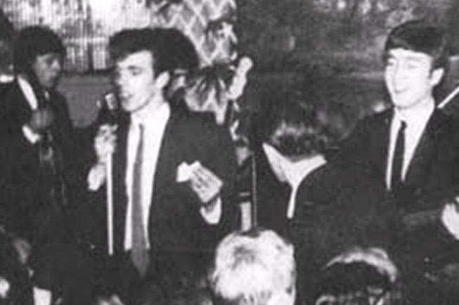 Peter Stringfellow introducing The Beatles at the Azena Ballroom, Gleadless. Picture: Steve Bush 