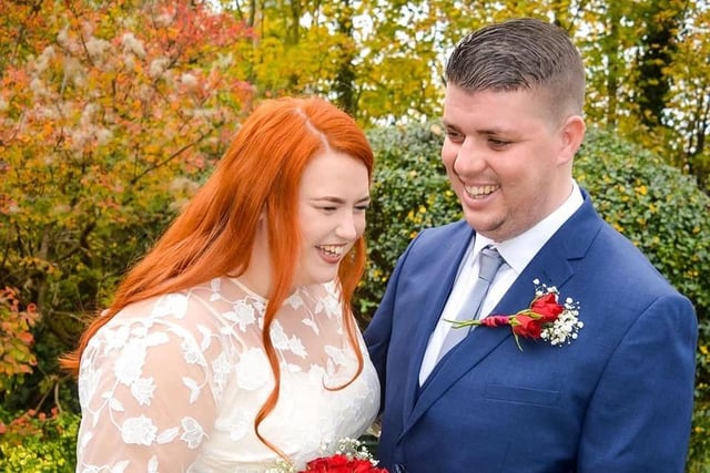 Samantha and Aaron married on 24.10.20. Samantha said: 'We got married on 24th of October, when we were allowed 15 guests. Although it wasn’t what we had planned, we had a beautiful day, and had our first dance in our kitchen.'