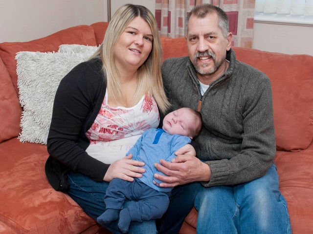 Baby Max Wells with mum Charlene Wells and grandad Brian in 2013
