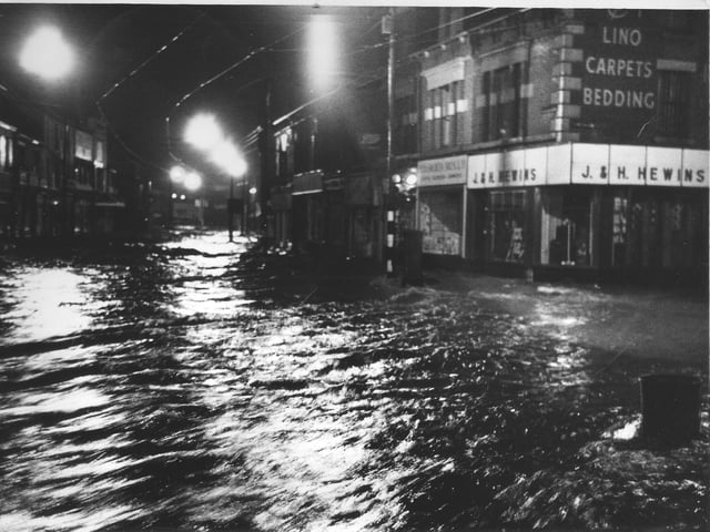 Flooding in Sheffield on July 2, 1958, when the River Sheaf caused flood damage from Millhouses Park all the way down to Sheffield Midland Station. Photo: William McCourt
