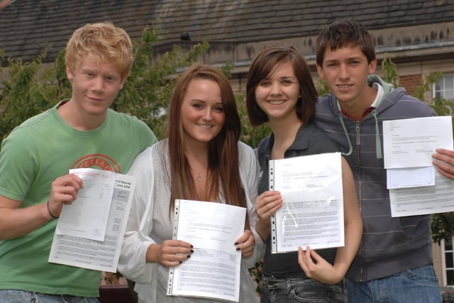 High Peak pupils from Kings School in Macclesfield celebrated fantastic results in their GCSEs.
From the left Tom Waters, 16; Laura Garratt, 16; Hope Ward, 16 and Dominic Ferdani, 16, in 2008