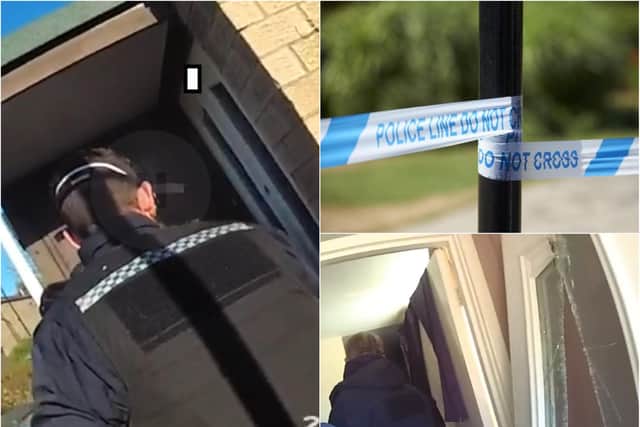 Police officers raided a house in Westfield, Sheffield, today and seized Class A drugs