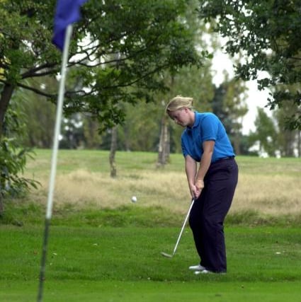 Golfer Rebecca Hudson at Wheatley Golf Club in 2002.