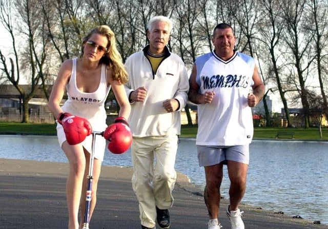 A chairty sporting diner took place in September 2003 - here are participants who were riaisng money for boxer Michael Watson and Warren Jobling.