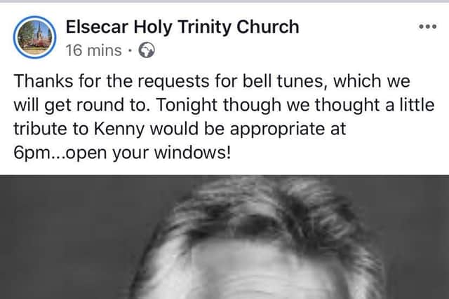 Elsecar Holy Trinity Church bell-ringers tribute to Kenny Rogers
