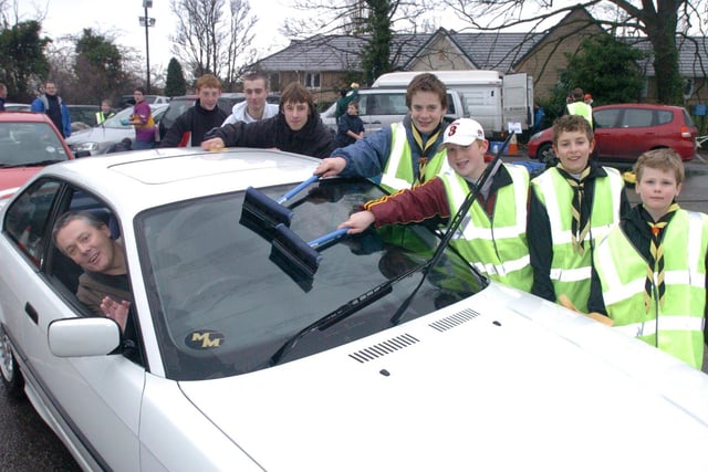 Pictured in the  Prince of Wales pub car park in 2005, where the 20th Sheffield Ecclesall Scout Group  held a car wash with proceeds to Tsunami appeal.