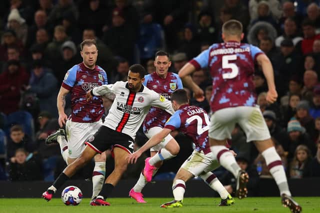 Iliman Ndiaye in action for Sheffield United at Burnley: Simon Bellis / Sportimage