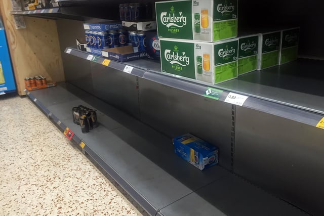 Panic buying has left supermarkets across Doncaster with empty shelves. Morrisons, 1a Watervole Way, Doncaster, yesterday. Picture: NDFP-17-03-20 EmptyShelves 4-NMSY
