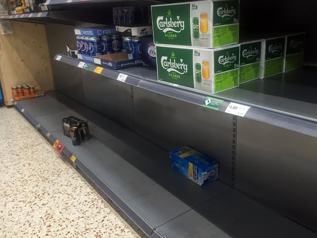 Panic buying has left supermarkets across Doncaster with empty shelves. Morrisons, 1a Watervole Way, Doncaster, yesterday. Picture: NDFP-17-03-20 EmptyShelves 4-NMSY