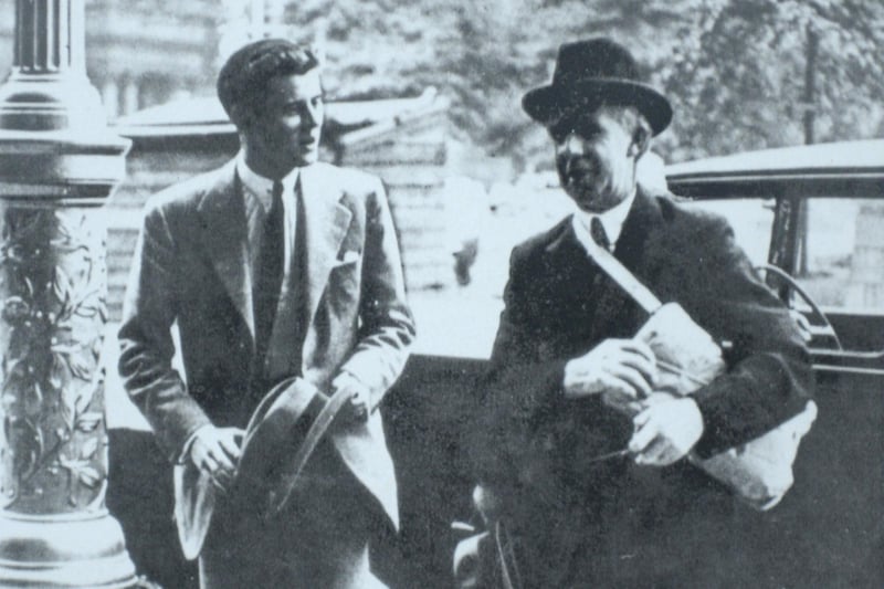 John F Kennedy pictured with Glasgow Lord Provost Patrick Dollan during his visit in 1939, when the then future President of The United States met survivors of the TSS Athenia. 