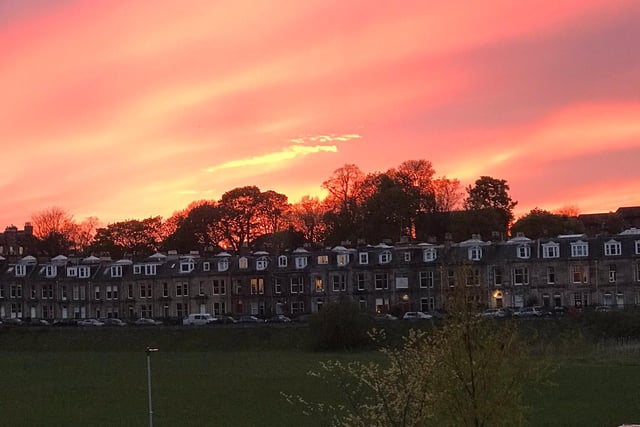 The view yesterday evening across Warriston playing fields.