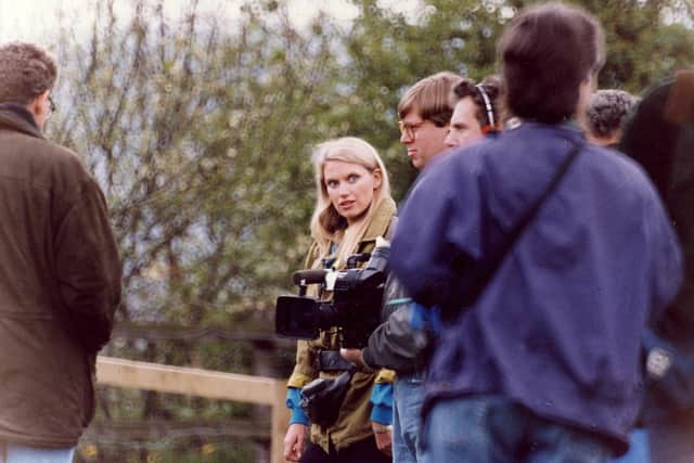 Anneka Rice taking part in Challenge Anneka at Heeley City Farm on the 23rd April 1992