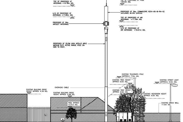 Plans for 5G phone mast on land opposite Staniforth Works Main Street Hackenthorpe
