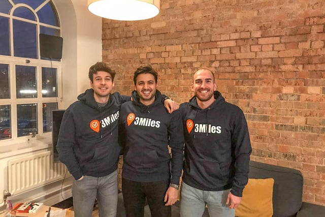 This website connects 12 Sheffield shops with drivers who deliver to customers.
Businesses include The Bare Alternative, Smith and Tissington, Ozmen Local, Hamilton Foods and The Suited Baker. The site has thousands of registered users following a surge in demand during lockdown. From left: Fran Partida, marketing manager; Mazen Musaed, founder and Sergio Fuentes, operations manager.
https://www.3miles.co.uk/home