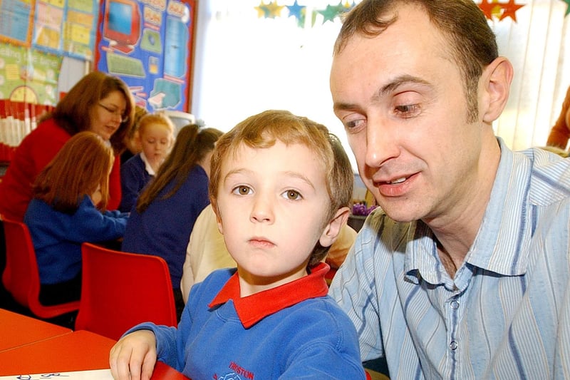 Throston Primary School was the setting for this literacy session in 2007 - and parents were keen to get involved too.