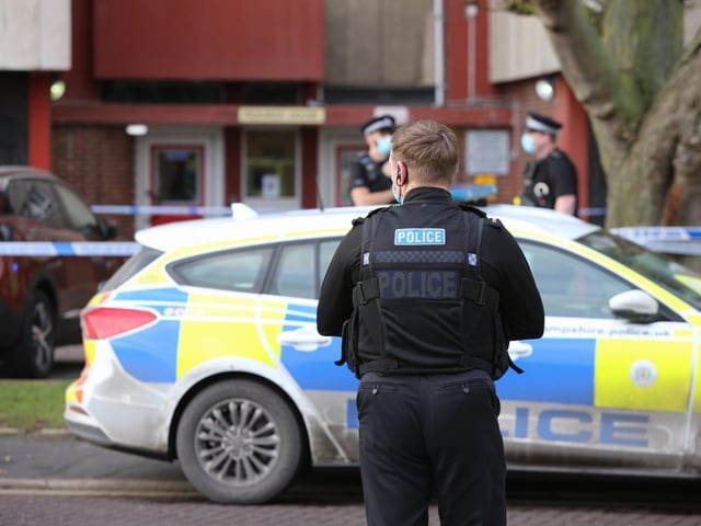 Police in Buckland near Pickwick House in Portsmouth on January 11, 2021. Picture: Habibur Rahman