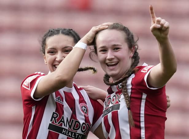 Lucy Watson (right) of Sheffield United. Photo: Andrew Yates/Sportimage.