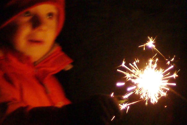 2006: this young man looks mesmerised with his sparkler at Ashfield District Council’s Bonfire Night in Hucknall.