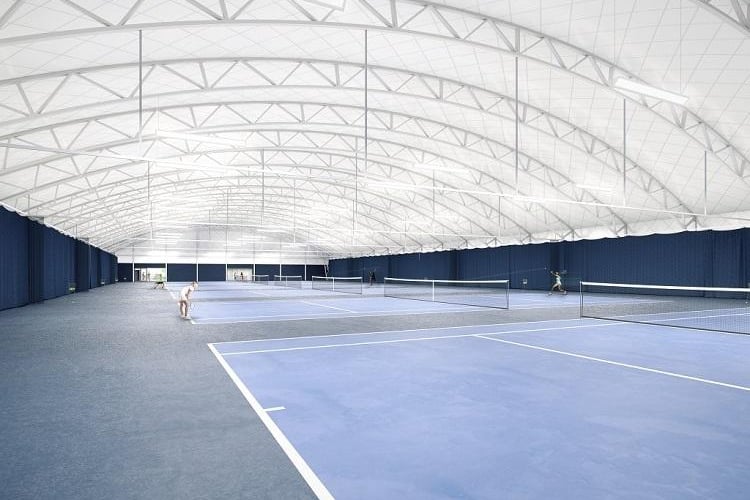 The Oriam Tennis Centre, on land owned by Heriot Watt University in Riccarton, will provide Edinburgh with a six-court indoor tennis training facility and is due to be completed at the end of the year.