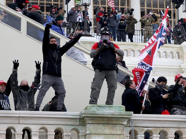 Protesters gather on the U.S. Capitol Building after mass demonstrations in the nation's capital.