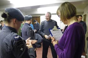 Whitby sea cadets learning sign language skills
