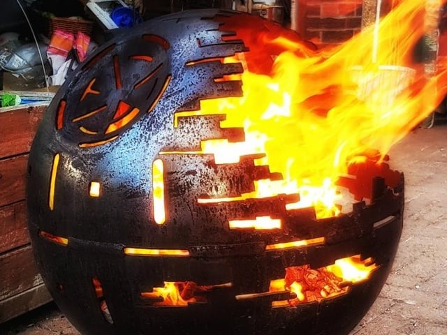 This Death Star is one of a series of firepits inspired by the Star Wars movies