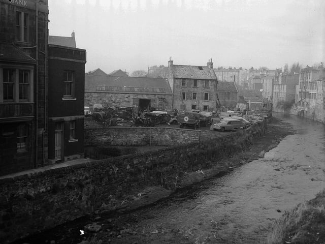 The Stockbridge scrap yard on the Water of Leith in March 1962.